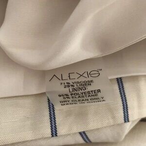 ALEXIS *Dixon* tan blue pinstripe hi waist dress career pants NWT Size  M